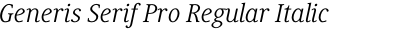 Generis Serif Pro Regular Italic